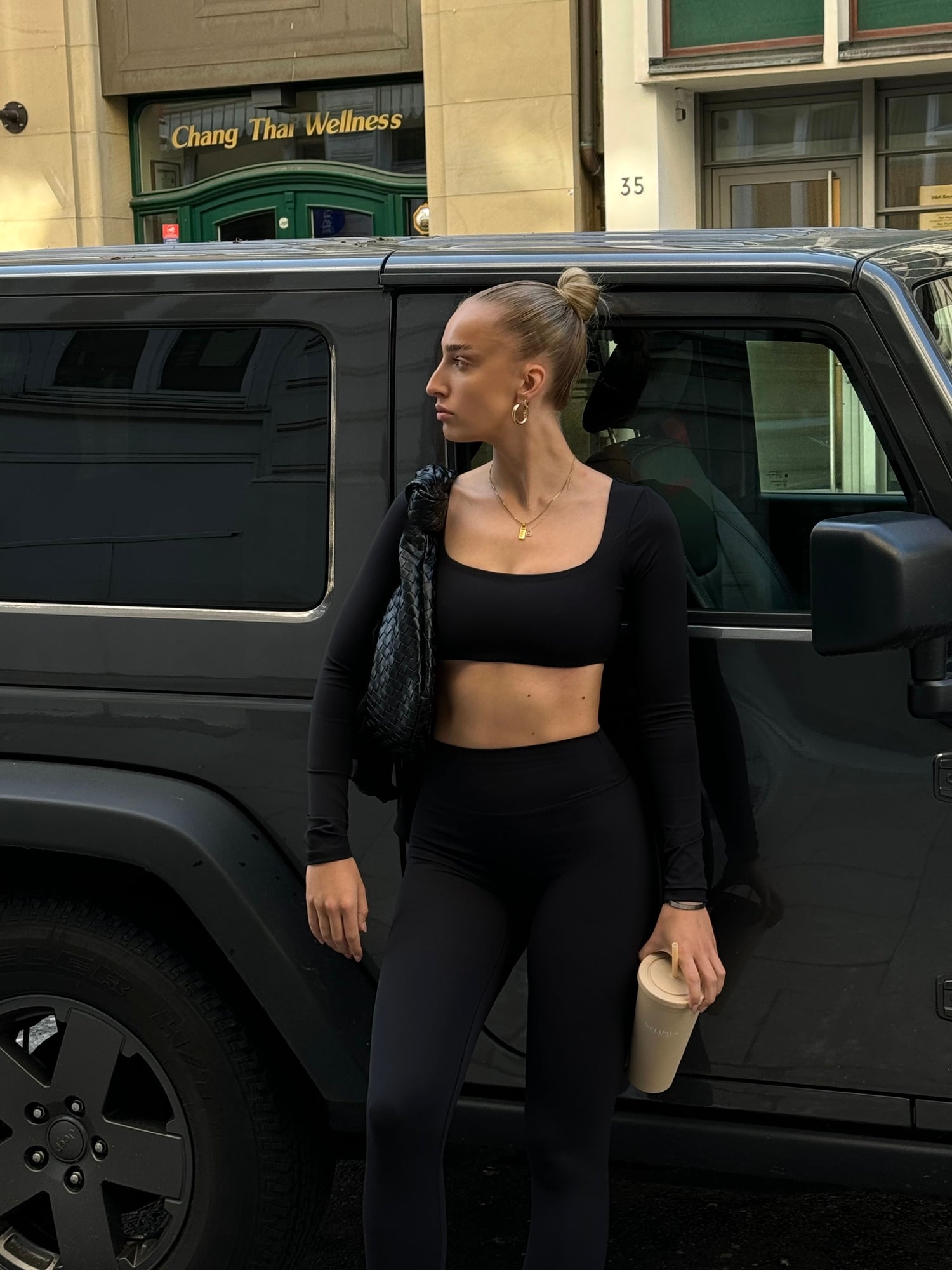 Pilates langarm Shirt weiß
