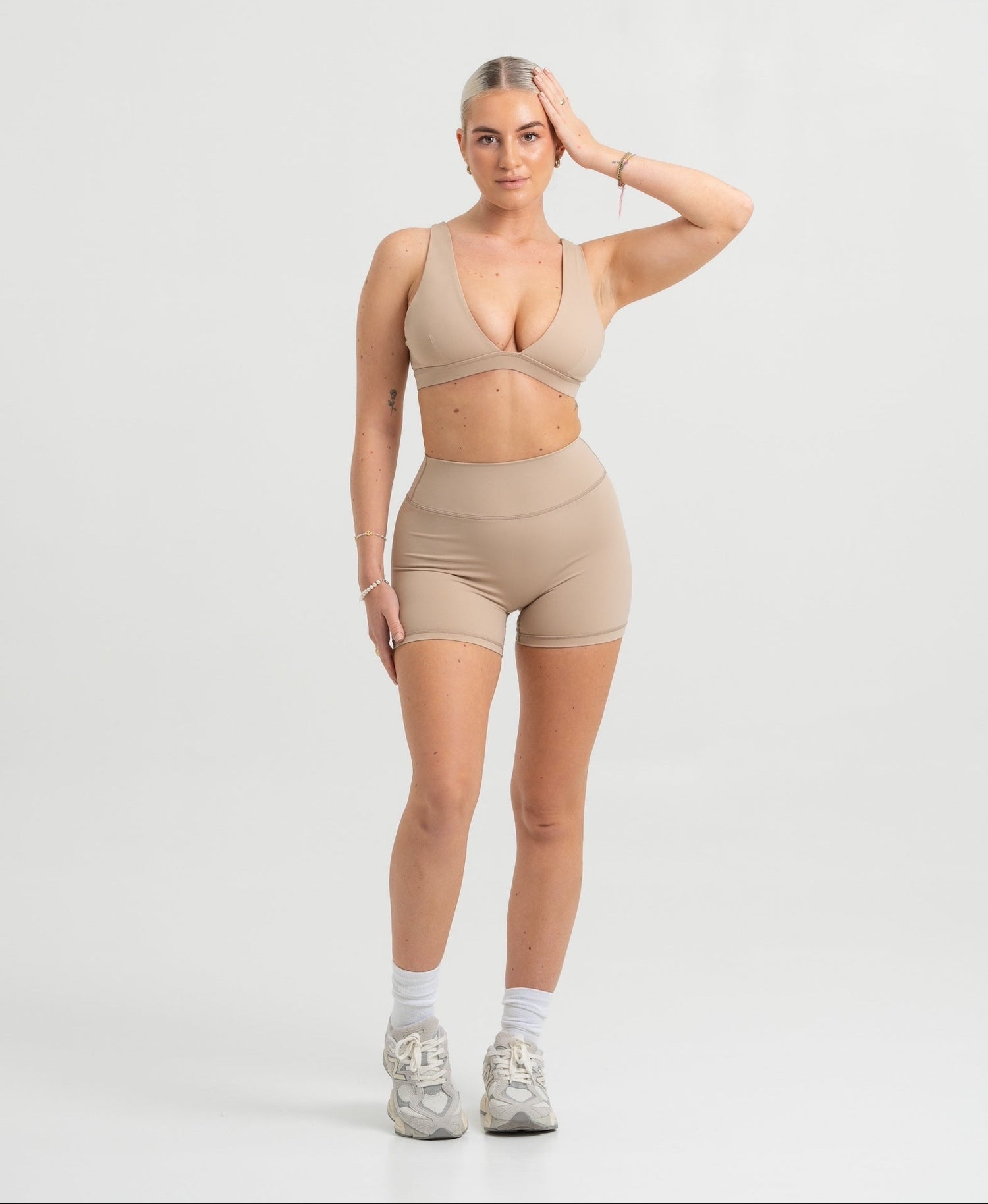 Seamless Pilates Shorts Beige