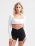 Pilates langarm Shirt weiß